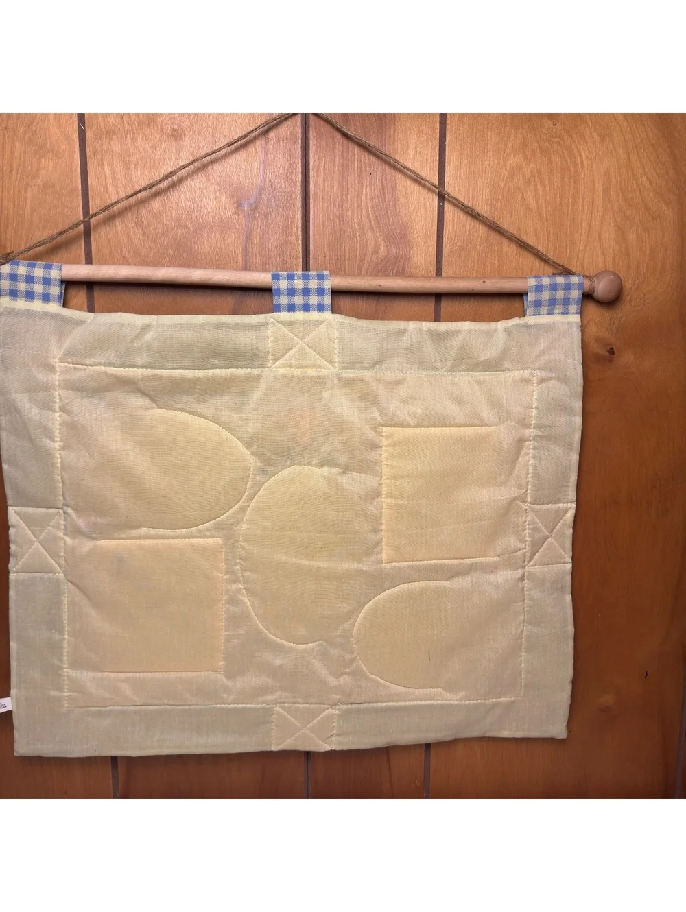 Terry’s Village Family Photo Frame Wall Hanging Quilted Fabric 22x18 Cottage